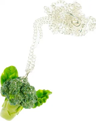 Produktbild von Brokkoli Kette Halskette Miniblings Kette 45cm silber Veggie Gemüse Kohl grün