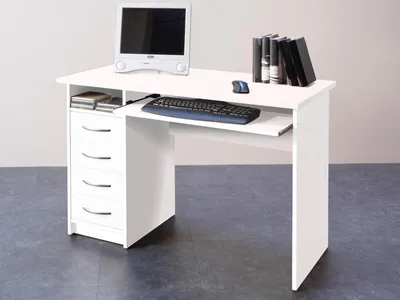 Image de Schreibtisch >Taunton< in Weiß - 110x75x55cm (BxHxT)