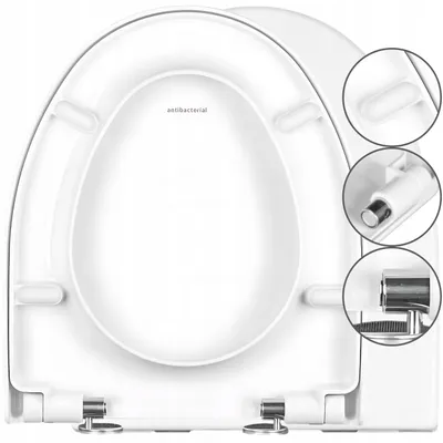 Produktbild von WC Sitz - Toilettensitz - für Cersanit Parva - Weiß - 40 Cm X 35 Cm - Antibakteriell - Absenkbar - Toilettendeckel