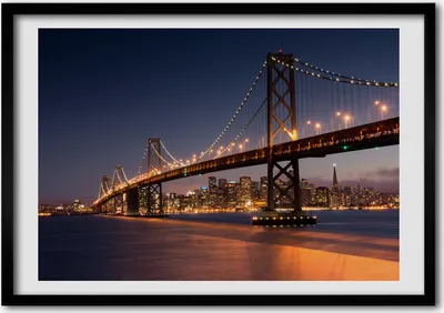 Produktbild von Bild - Bilder - Bilderrahmen - 70 cm x 50 cm - MDF-Rahmen, Wandkunst Brücke in San Francisco