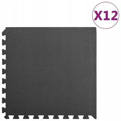 Produktbild von Antirutsch Puzzle Matte Schaumstoff Schwarz 60x60x1 cm