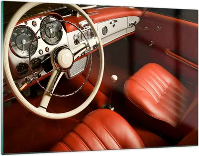Produktbild von Bilder auf glas - Auto Innenraum Klassisch - 120x80cm - Glasbilder - Wandbilder - Kunstdruck - zum Aufhängen bereit - Wanddekoration aus Glas - Glas Bilder - Wandbild auf Glas - GAA120x80-0149