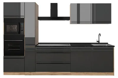 Imagen del producto de Mueble de cocina Vicco R-Line Antracita alto brillo/Roble dorado 310 cm encimera Antracita, Model 66437