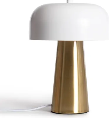 Produktbild von Moderne Tischleuchte Kupla aus Metall, Weiß, 35 cm hoch, 25 cm Durchmesser