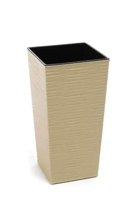Obrázek produktu pro Květináč LAMELA Květináč FINEZIA DLUTO - zářez 35 x 35 cm, výška 68 cm, cappuccino