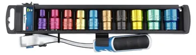 Image de Clé à cliquet 1/2 72 dents avec jeu de douilles de couleur HT1R382 /11pcs/.