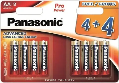 Image de Panasonic Pro Power AA 4+4 Alcaline 1.5V Pile non rechargeable (136004)