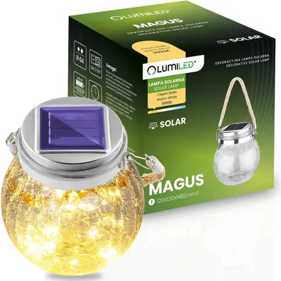 Produktbild von Solar Gartenlampe LED MAGUS 3000K Batteriebetriebene Laterne im Glas