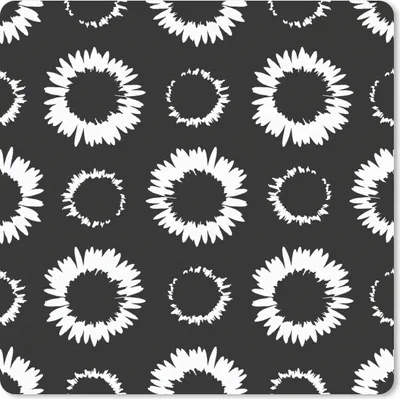 Produktbild von MuchoWow® Mauspad Mousepad Blumen - Muster - Schwarz 30x30 cm - Mousepads - Maus Mat - Pad - Mausunterlage - Gaming