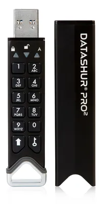 Produktbild von iStorage datAshur PRO2 USB-Stick 16 GB USB Typ-A 3.1 (3.1 Gen 1) Schwarz (IS-FL-DP2-256-16)