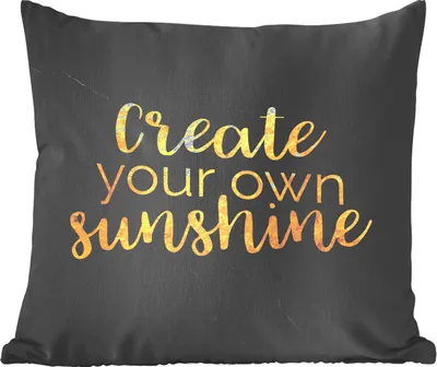 Produktbild von MuchoWow® Zierkissen Sofakissen Wohnzimmer Dekokissen 45x45 cm Zitate - Sonne - Gold - Marmor - Schlafpolster - Polster für das Sofa