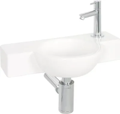 Obrázok produktu pre Malé umývadlo Differnz sanitárna keramika biela chróm 40 x 23 x 8 cm 38.004.19
