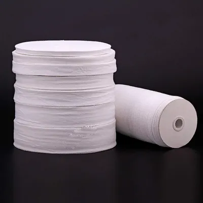 Baumwoll-Köperband 45 m/Rolle, Weiß, 20 mm, Nahtband, Bügelband
