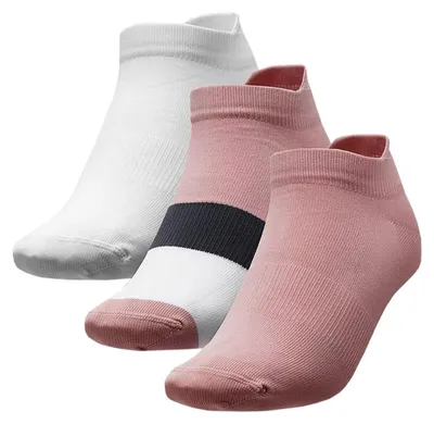Image de 4F - « H4L22 SOD002 » Chaussettes courtes pour femmes (lot de 3) PP1564 (34 EU - 38 EU) (blanc/rose)