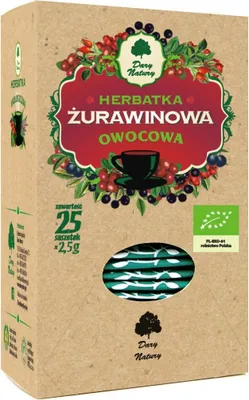 Zdjęcie produktu dla HERBATKA ŻURAWINOWO - OWOCOWA(25 x 2,5 g) 62,5 g - DARY NATURY