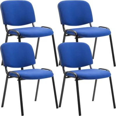 Immagine prodotto di set di 4 sedie per visitatori - Sedie da conferenza - Comode e salvaspazio Colore: Blu