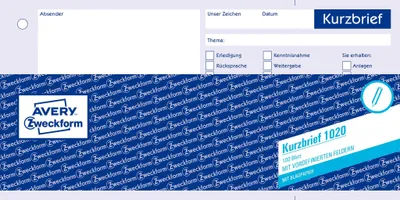 Immagine prodotto di Avery Zweckform® 1020 1020 Lettera corta, DIN A4 (1/3), preperforata, 100 fogli, bianco