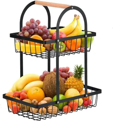 Produktbild von Moderner Obsthalter 2-stufig, Metall, für Küche und Snacks