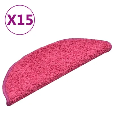 Obrázek produktu pro vidaXL Podložky na kroky 15 ks 56x17x3 cm Růžová půlkruhová