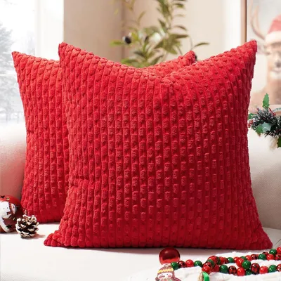Obrázok produktu pre Vianočný obliečok na vankúš 45x45 cm, sada 2 kusov, farba: červená, dekoratívny vankúš, vankúš na pohovku