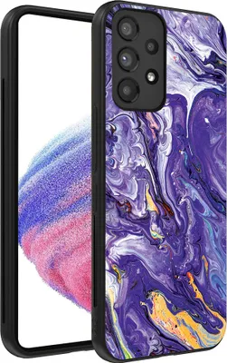 Produktbild von Smartphonica Handytasche für Samsung Galaxy A53 5G mit Marmordruck - TPU Rückseite Abdeckung Fall Marmor Design - Gold Lila