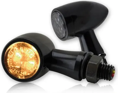 Produktbild von Universal Motorrad SMD-Blinkerset Jack schwarz Zierring schwarz Alu