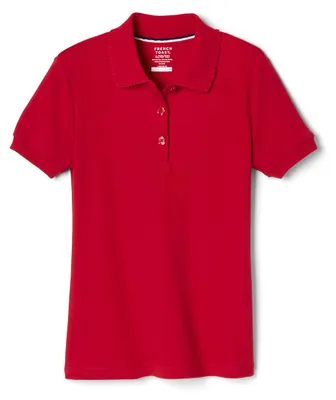 Immagine prodotto di Camicetta polo per bambine, marca French Toast, maniche corte, colletto a coste, colore rosso, taglia 6 anni