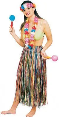Produktbild von O39996.47 bunt Damen Hawaii Bastrock Hawaii Kostüm