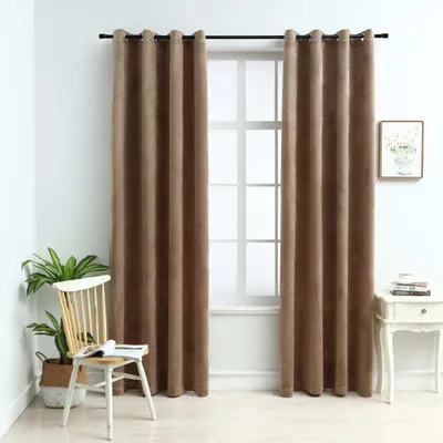 Immagine prodotto di The Living Store tende oscuranti con occhielli 2 pezzi velluto beige 140x245 cm