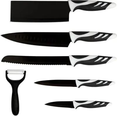 Produktbild von Messerset mit Kartoffelschäler - Schwarz