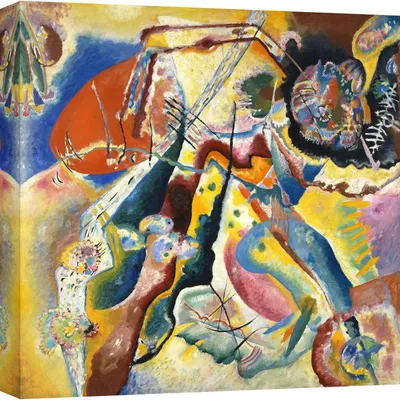 Productafbeelding van Canvaswerken - Wassily Kandinsky - Schilderij met een rode vlek, 1914 - 50 x 50 cm