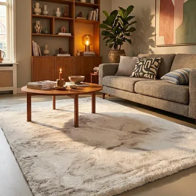 Produktbild von Volero - Hochflor Teppich - Comfy Supreme Weiß - 140x200 cm - Wohnzimmer, Esszimmer, Schlafzimmer - Ländlich, Modern, Skandinavisch