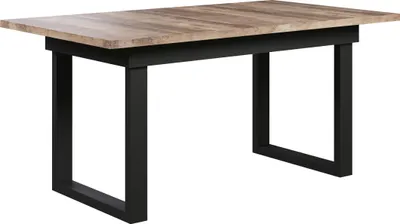 Produktbild von trendteam Speisen Esstisch Universal, Eiche Tabak Melamin/Schwarz, B/H/T ca. 160-200/76/90 cm