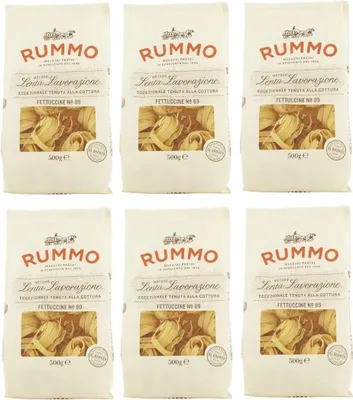 Produktbild von 6er-Pack Rummo Pasta Fettuccine N°89,Italienische Nudeln aus Hartweizengrieß,Italienische Pasta 500g