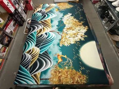 Produktbild von Teppich mit Natur- Bergmotiven Waschmaschinengeeignet, 260x180 cm
