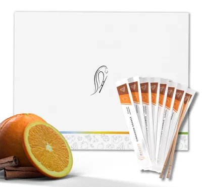 Produktbild von Wunder Zahnstocher mit Geschmack Zimt Orange, 100 Stück einzeln verpackt, intensiver Geschmack, frischer Atem, zuckerfrei, Alternative zu Kaugummi