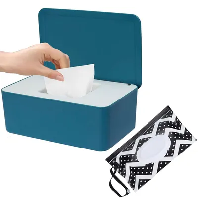 Produktbild von Feuchttücherbox Feuchttücherspender Reisebox - Wiederverwendbar - 21 x 12,5 x 10 cm - Für Babytücher und Toilettenpapier