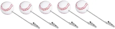 Produktbild von 5-teiliges Set aus Tischkartenhaltern, Fotohaltern und Menüclips in Baseballform für Hochzeiten und Empfänge