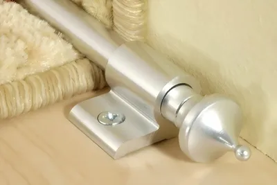 Produktbild von Effector Teppichstangen aus eloxiertem Aluminium - elegante Treppenläuferstange - (2 Endkappen Spitz Silber) Zierspitzen Treppendekoration Teppichstange
