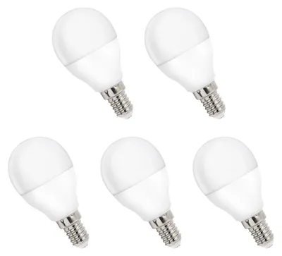 Productafbeelding van Spectrum LED Kogellamp P45 E14 Mat - 8W 750lm 6000K - Koudwit - Vervangt 52W - 5 stuks