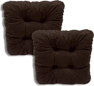 Zdjęcie produktu dla 2-Pak poduszki pikowane na krzesło brązowe 38x38x8 cm - 1021 komfortowe siedziska