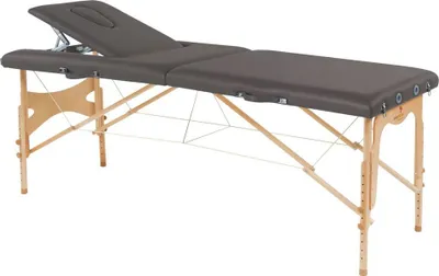 Zdjęcie produktu dla Stół zabiegowy, stół do masażu, stół składany, mobilny, wysokość 57-85 cm, wykonany z drewna, kolor: 32 antracyt