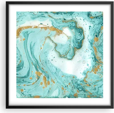 Produktbild von Gerahmtes Poster - Schwarzer Rahmen - Abstraktion blau Wasser modern - 50x50 cm - Wand Bild - Wanddeko - Wandbilder - Wandposter - Bilderrahmen - Bilder - Kunstdruck - Wandbild - P2BAC50x50-2937