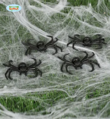 Obrázek produktu pro černí pavouci pro halloweenskou dekoraci 4 ks.