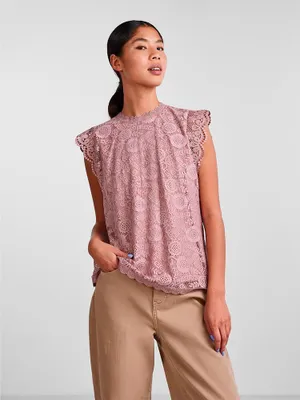 Produktbild von Pieces Olline Lace ärmellose Bluse Rosa XS Frau Rosa XS