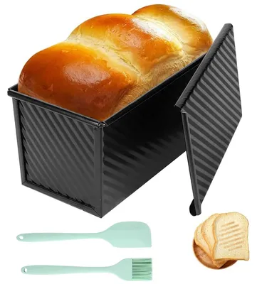 Broodvorm mit Deckel, 450 g, Antihaft, 21x11x11,5 cm, schwarz