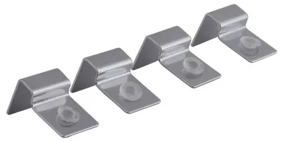 Image de Lot de 4 supports à clip pour couvercle d'aquarium en verre, en acier inoxydable (8 mm)