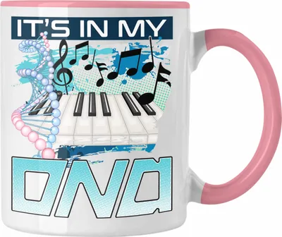 Produktbild von Trendation - Klavierspieler Tasse Geschenk Pianist Klavier Spielerin Geschenkidee Its In My DNA (Rosa)