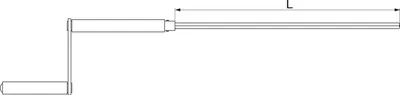 Produktbild von MACO RUSTICO Bedienungskurbel BLR ohne Kreuzgelenk, L=400 mm, schwarz (23859)