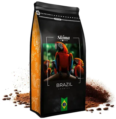 Produktbild von Gemahlener Kaffee 500 g BRASILIEN 100 % Arabica frisch geröstet SkimaCoffee + Tassenuntersetzer